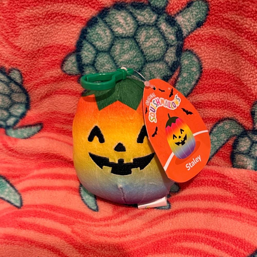 Squishmallows Staley the Rainbow Pumpkin Clip Plush